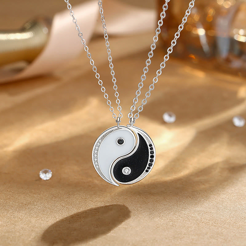 Nimara Ritual 925 Sterling Silver Yin Yang Symbol Harmnoy Necklace Pendant