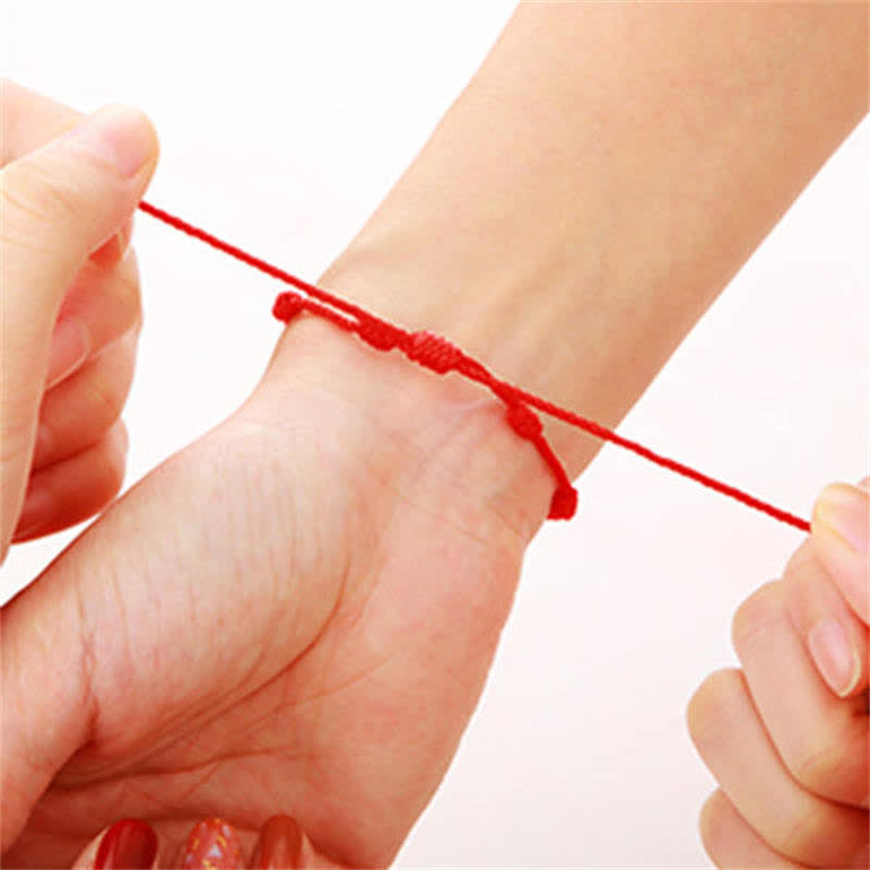Nimara Ritual 4Pcs Evil Eye Seven Knot Red String Protection Bracelet