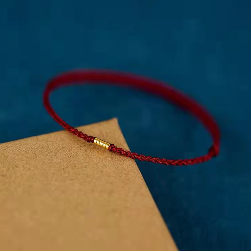 Keep Positive Golden Bead Braided String Lucky Bracelet Anklet