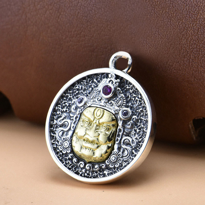 Nimara Ritual 925 Sterling Silver Zakiram Goddess of Wealth Dorje Vajra Spiritual Necklace Pendant