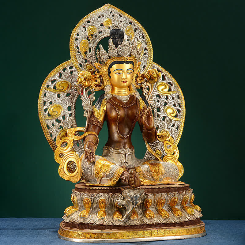 Nimara Ritual Bodhisattva Green Tara Hope Copper Statue Decoration