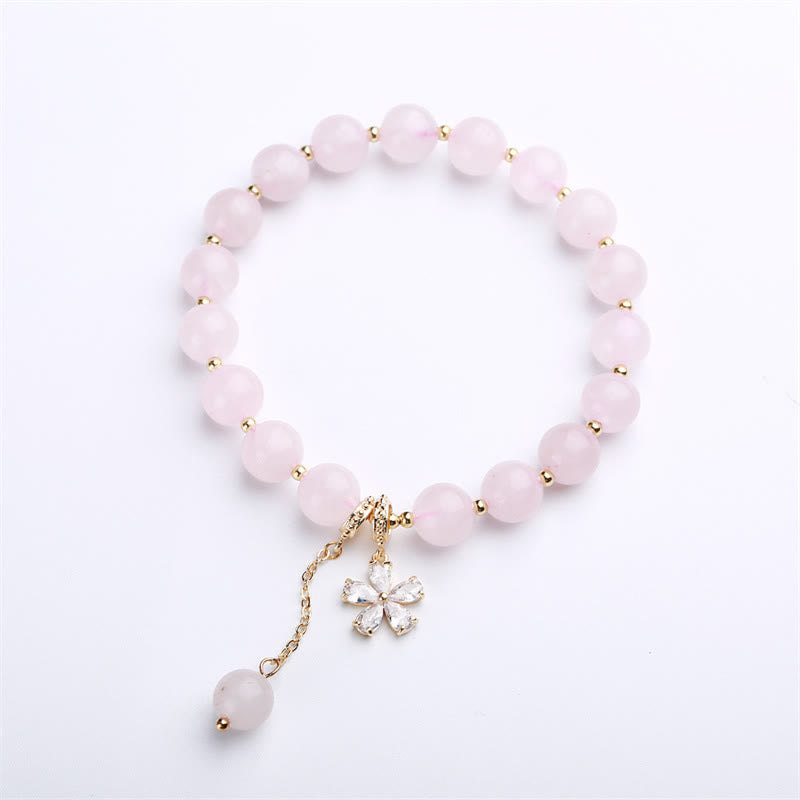 Nimara Ritual Natural Pink Crystal Plum Blossom Love Bracelet