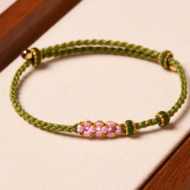 Nimara Ritual Handmade Peach Blossom Protection Braided Rope Bracelet
