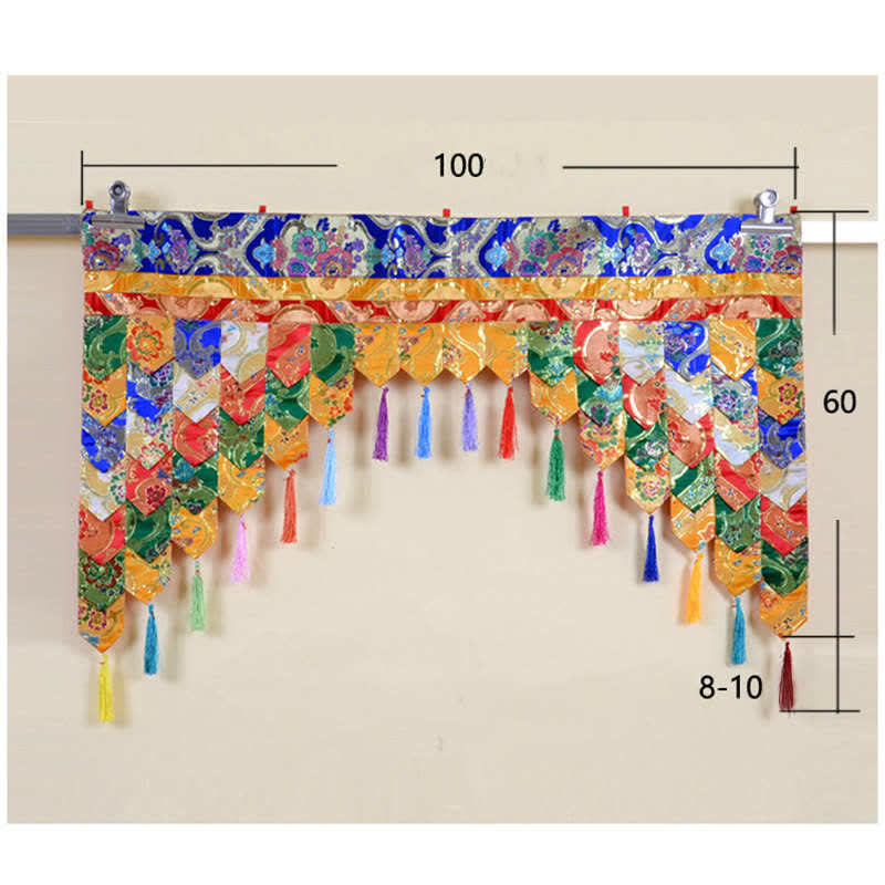 Nimara Ritual Tibetan Five Colors Hanging Curtain Prayer Altar Healing Meditation Curtain