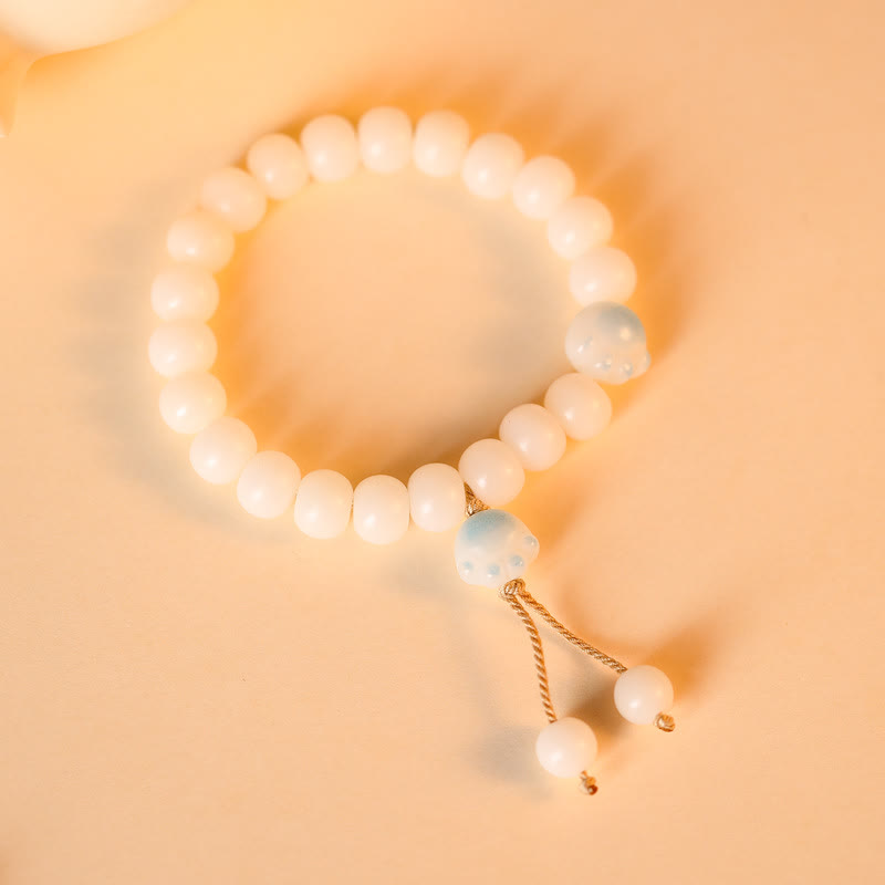Nimara Ritual Natural Bodhi Seed Lovely Paw Lucky Cat Paw Peace Bracelet