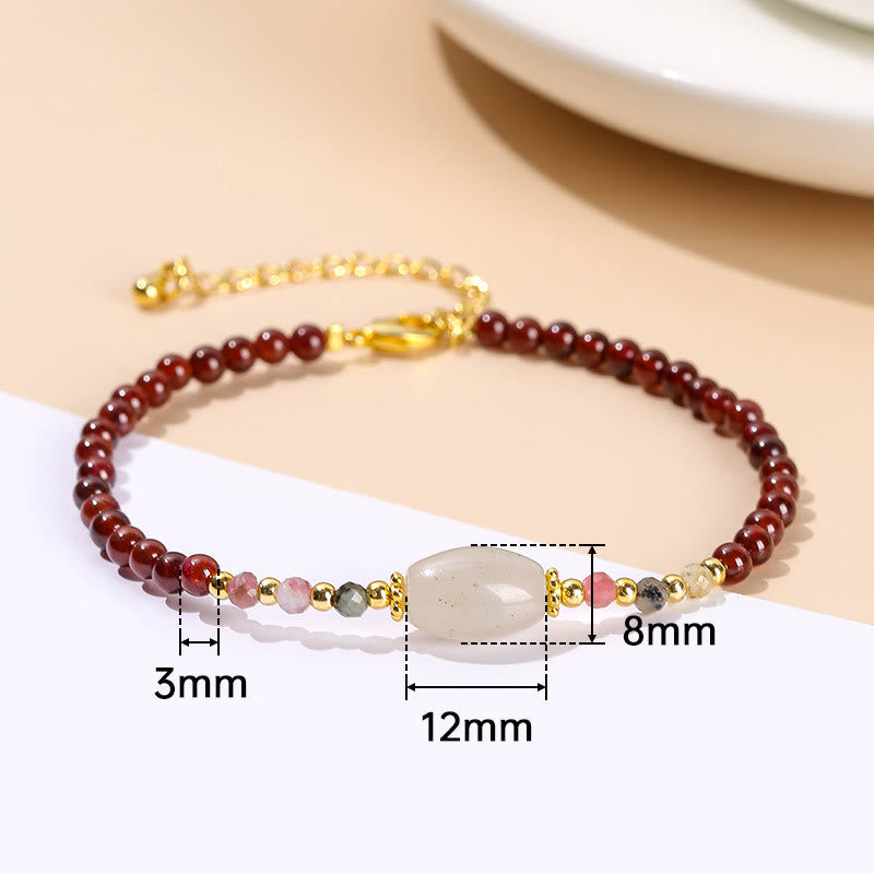 Nimara Ritual Garnet Jade Tourmaline Bead Passion Bracelet
