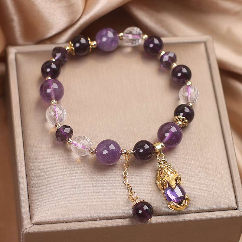 Nimara Ritual Natural Amethyst PiXiu Healing Bracelet