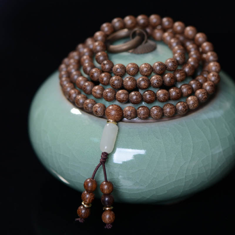 Nimara Ritual 108 Mala Beads Rosewood Jade Calm Bracelet