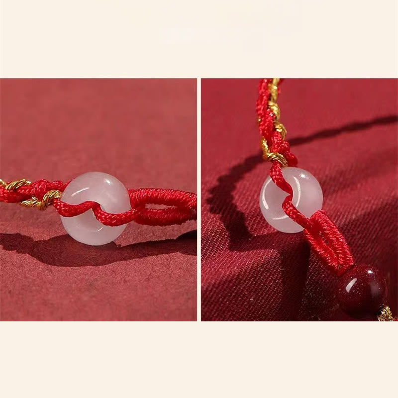 Nimara Ritual Natural Cinnabar Jade Peace Buckle Blessing Bracelet