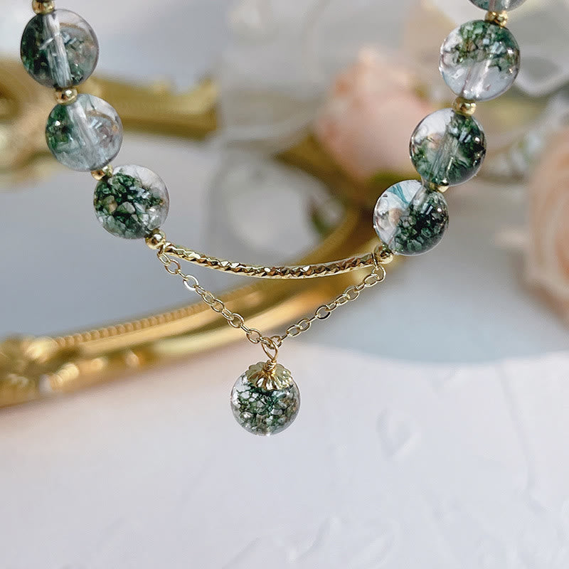 Nimara Ritual Green Phantom Crystal Confidence Charm Bracelet