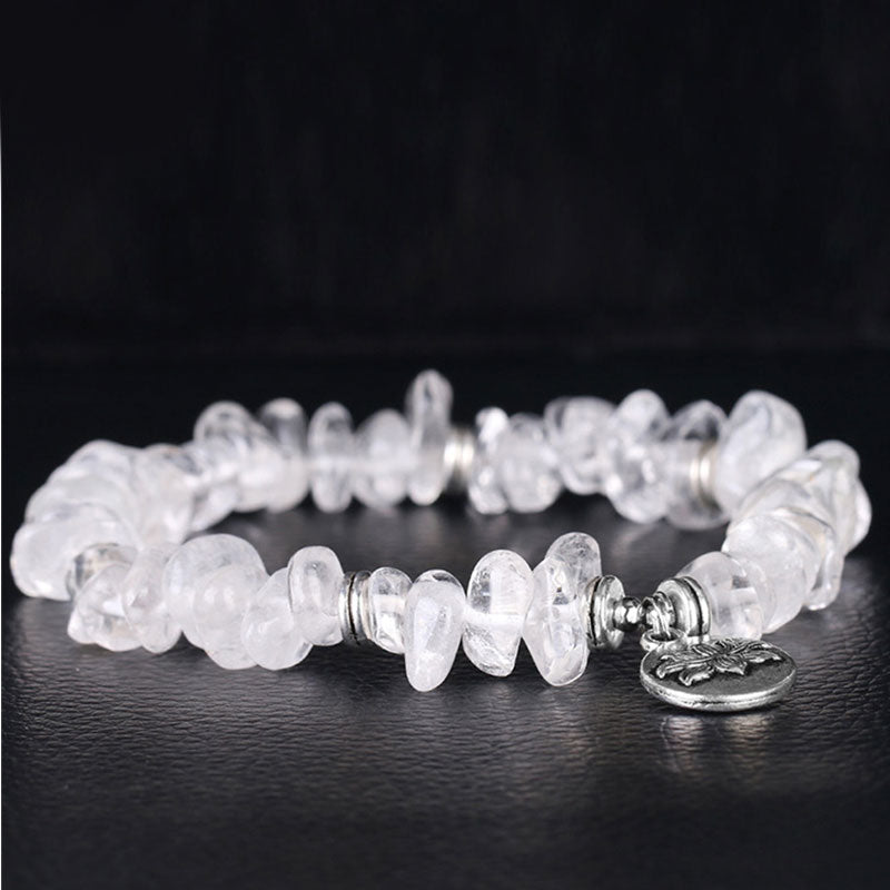 Nimara Ritual Natural White Crystal Lotus Healing Bracelet