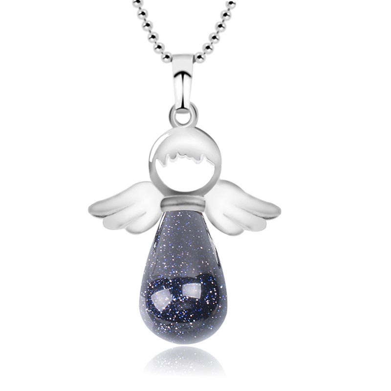 Nimara Ritual Little Angel Wings Natural Crystal Luck Necklace Pendant