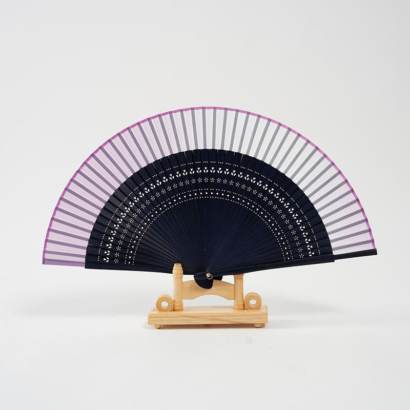 Nimara Ritual Gradient Color Hollow Engraved Handheld Bamboo Folding Fan