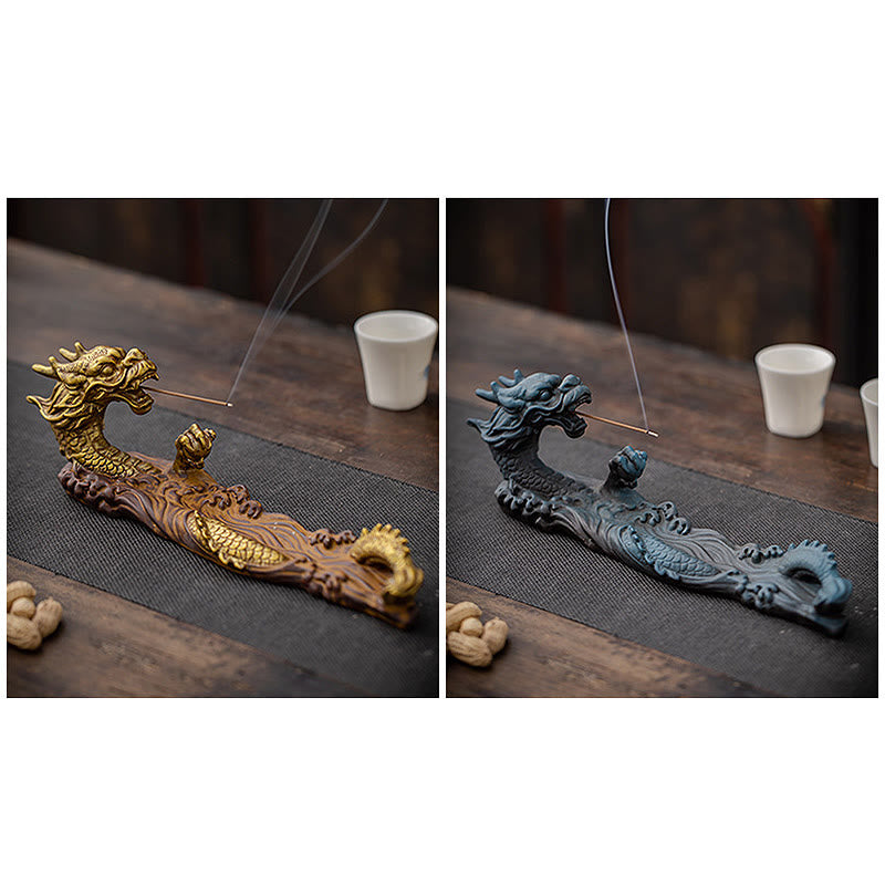 Nimara Ritual Dragon Protection Ceramic Stick Incense Burner Decoration