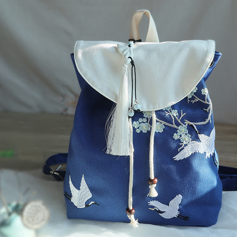 Nimara Ritual Handmade Embroidered Large Capacity Canvas Backpack