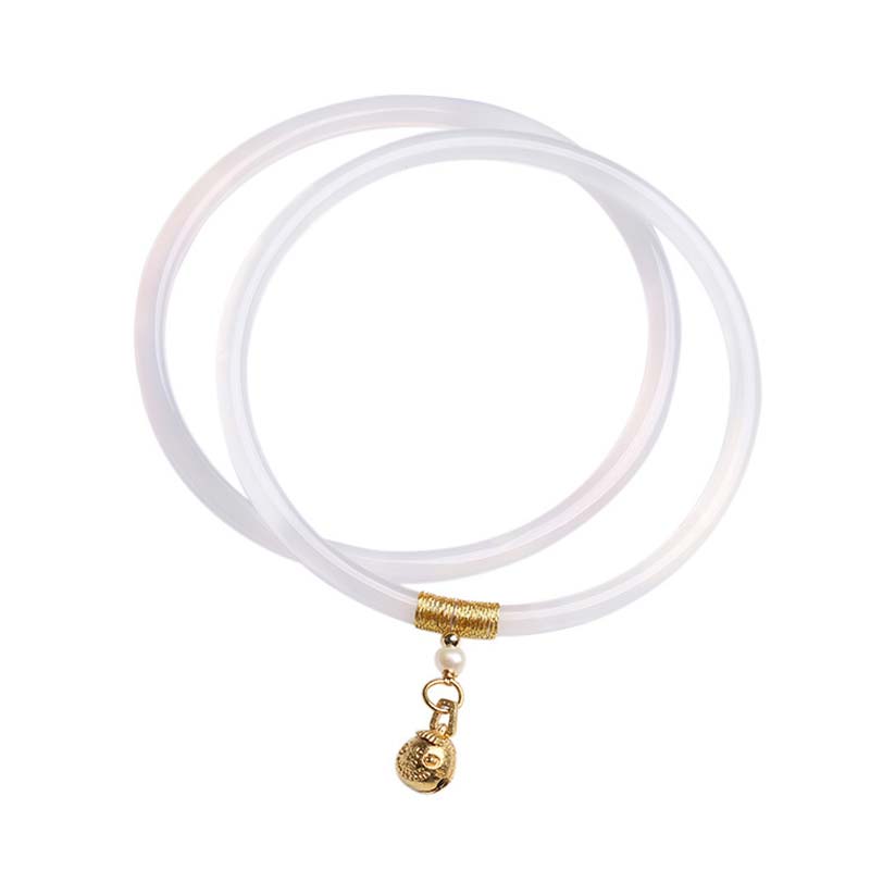Nimara Ritual Natural Cyan White Jade Success Bracelet