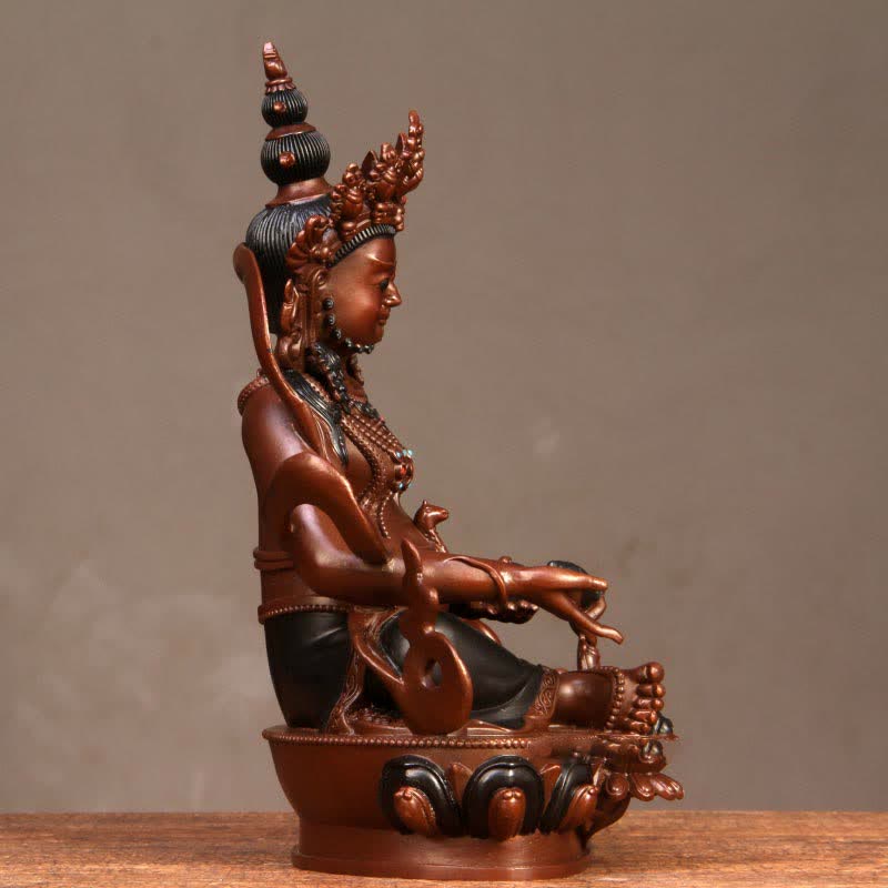 Nimara Ritual Yellow Jambhala Bodhisattva Figurine Compassion Copper Statue Home Office Decoration