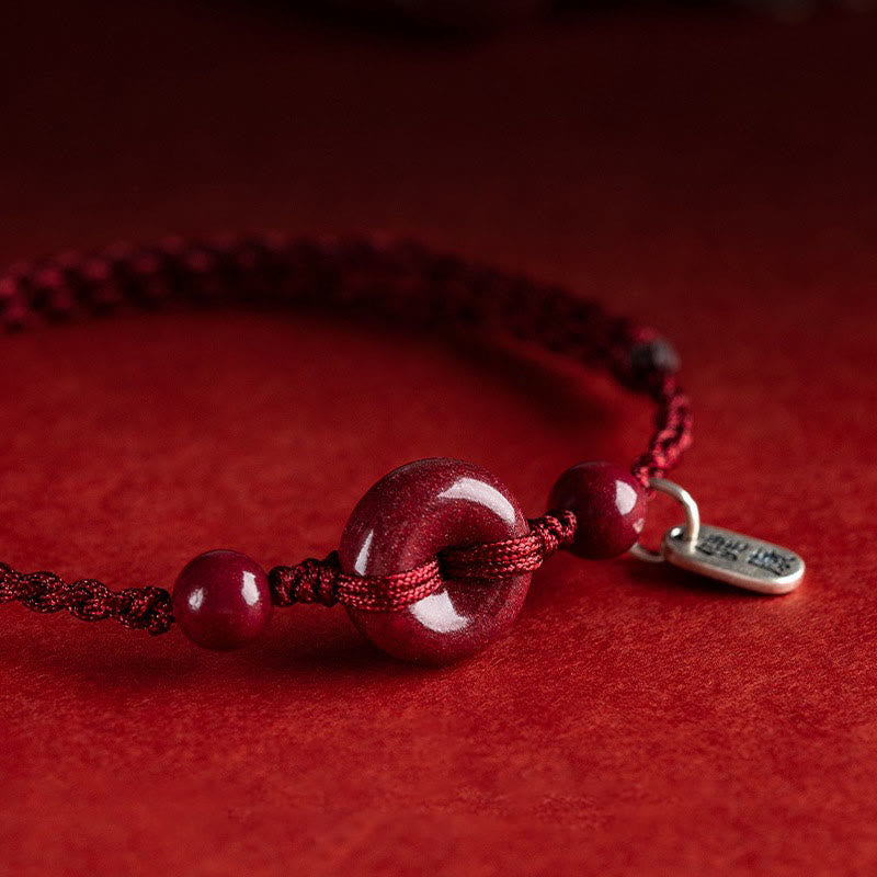 May You Be Healthy and Safe Cinnabar Bracelet Anklet
