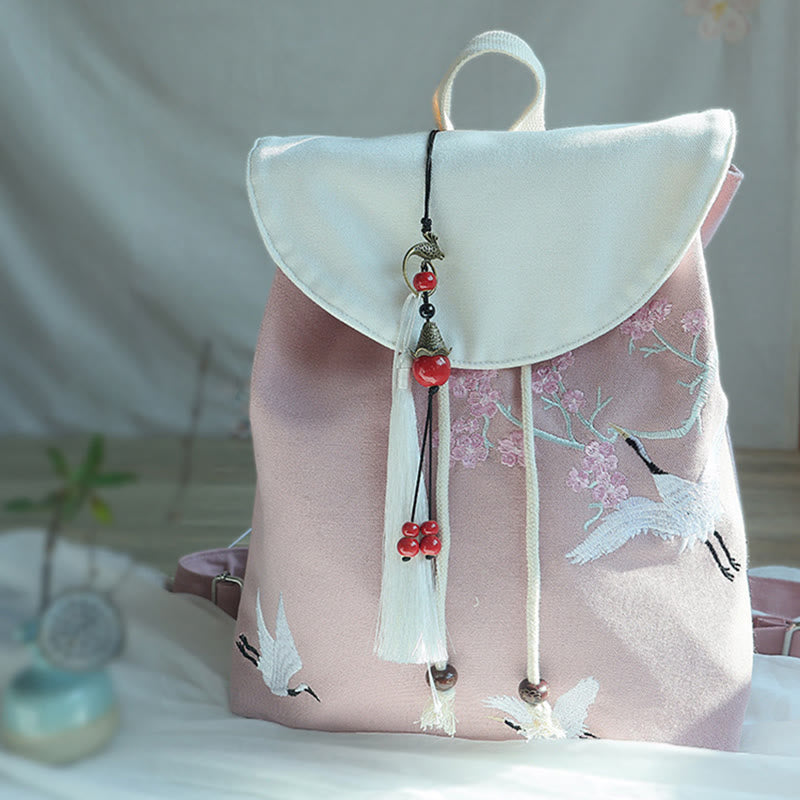 Nimara Ritual Handmade Embroidered Large Capacity Canvas Backpack