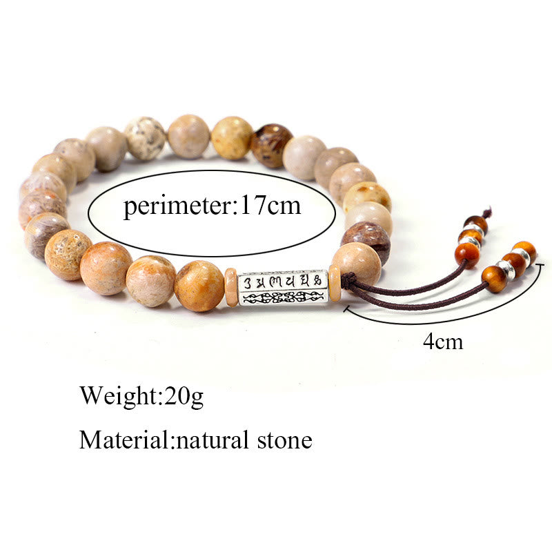 Nimara Ritual Weathered Stone Om Mani Padme Hum Strengthen Bracelet
