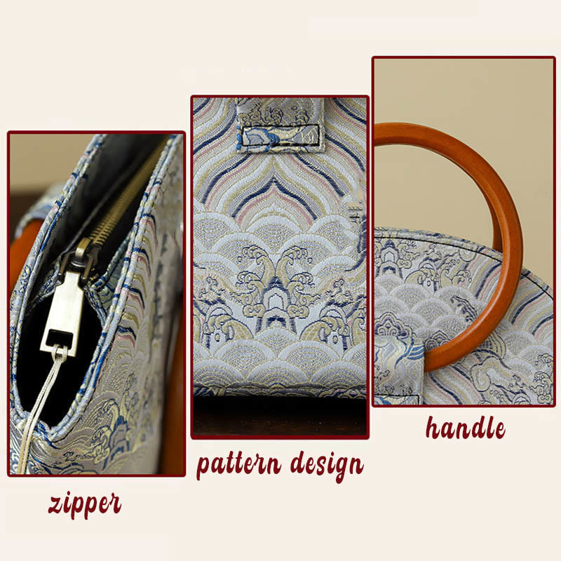Nimara Ritual Auspicious Clouds Shell Print Handbag