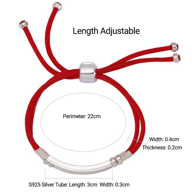 Nimara Ritual 925 Sterling Silver Red String Layered Braid Bracelet