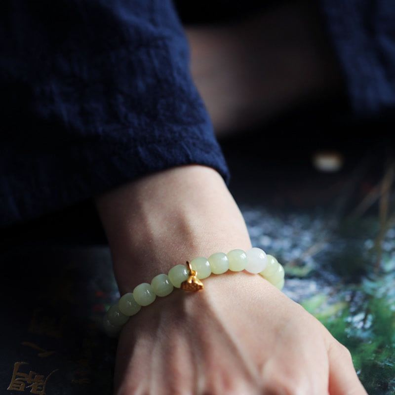 Nimara Ritual Jade Lotus Abundance Adjustable Bracelet