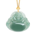 Nimara Ritual Laughing Buddha Natural Jade Prosperity Abundance Necklace Pendant