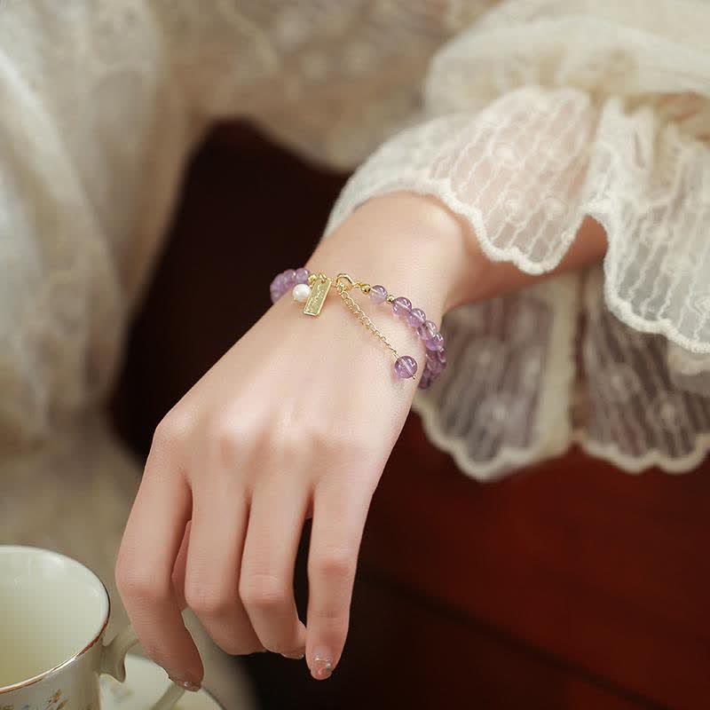Nimara Ritual Natural Amethyst Crystal Relieves Stress Bracelet