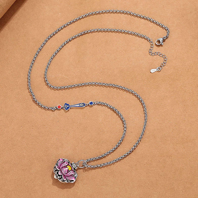 Nimara Ritual Tibet Copper Lotus Luck New Begining Necklace Pendant