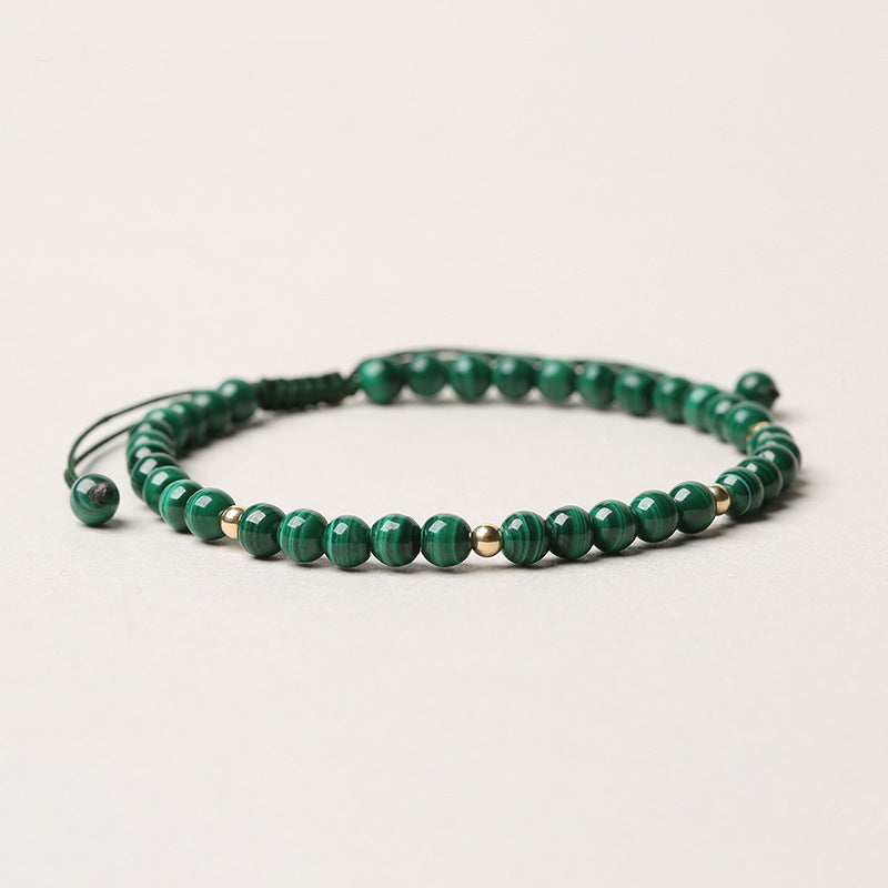 Nimara Ritual 4mm Natural Malachite Protection Calmness String Bracelet
