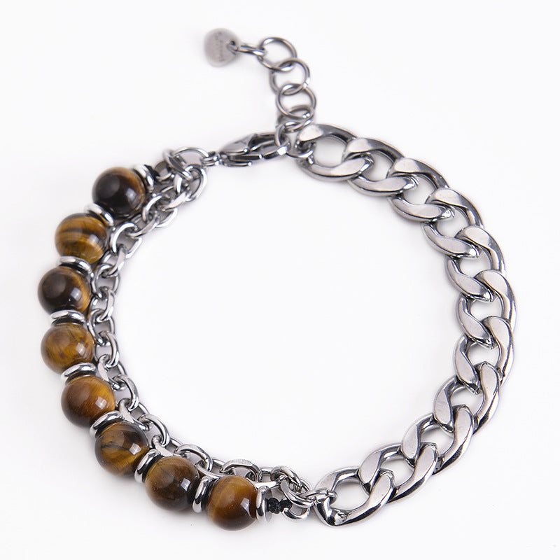 Nimara Ritual Tiger Eye Picasso Jasper Frosted Stone Strength Bracelet