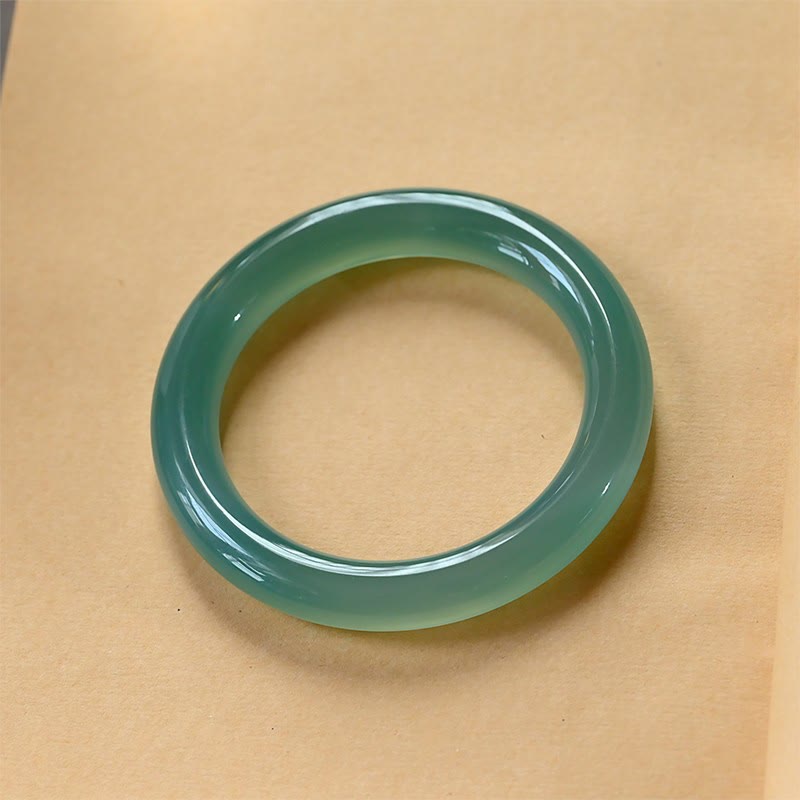 Nimara Ritual Natural Green Chalcedony Strength Bangle Bracelet