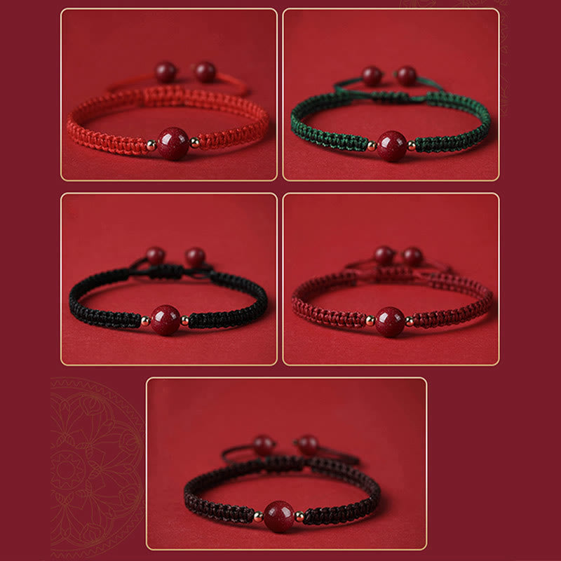 Nimara Ritual Lucky Cinnabar Bead Blessing Red String Bracelet