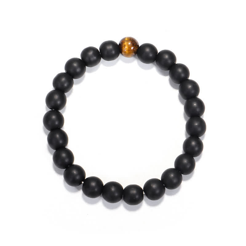 Nimara Ritual 108 Mala Beads Frosted Stone Tiger Eye Balance Bracelet Necklace Pendant