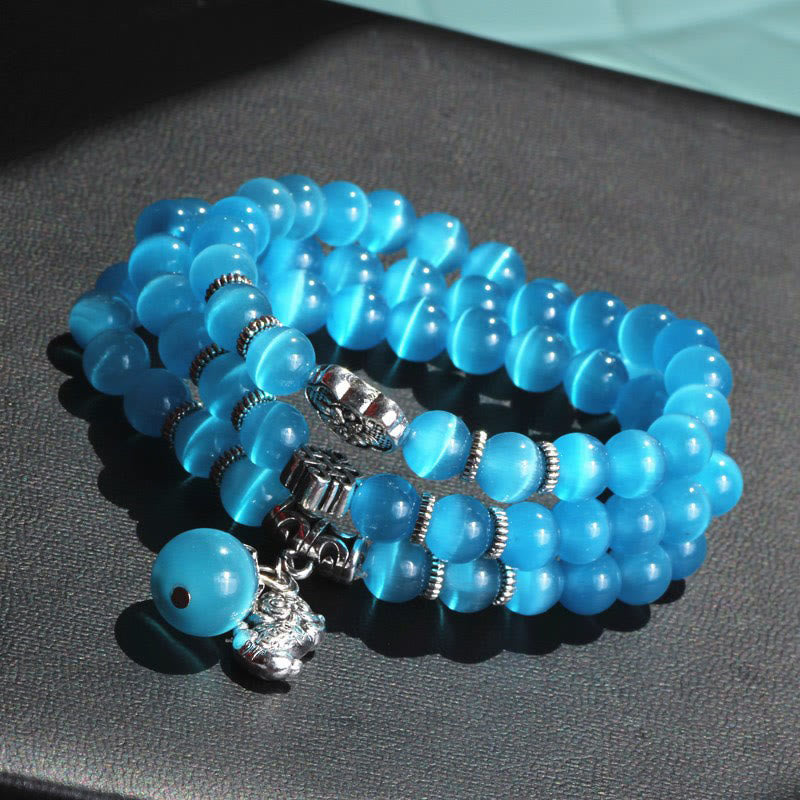 Nimara Ritual Cat Eye PiXiu Support Triple Wrap Bracelet