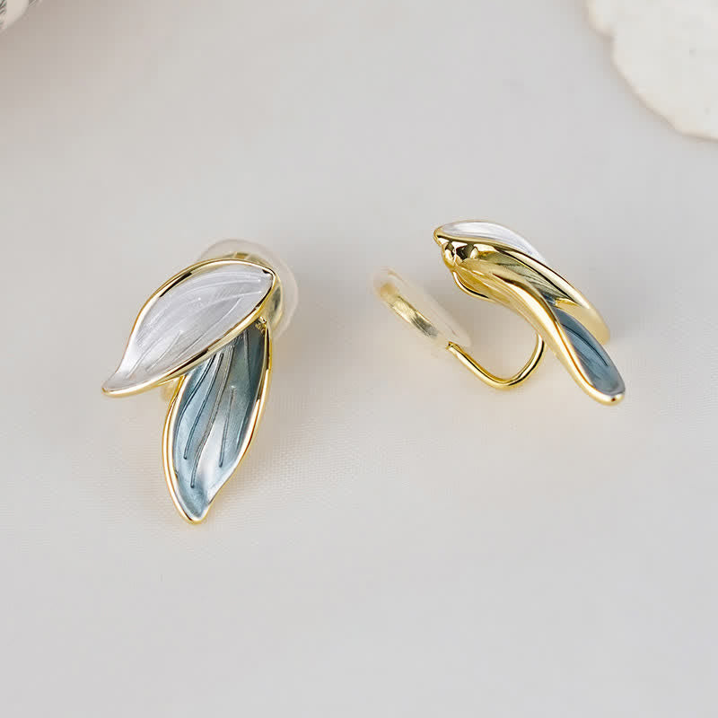 Nimara Ritual Leaf Design Luck Stud Earrings