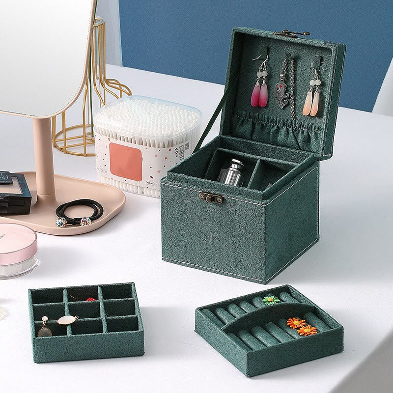 Nimara Ritual Jewelry Box Organizer Three-Layer Jewelry Storage Box Flannel Gift Box