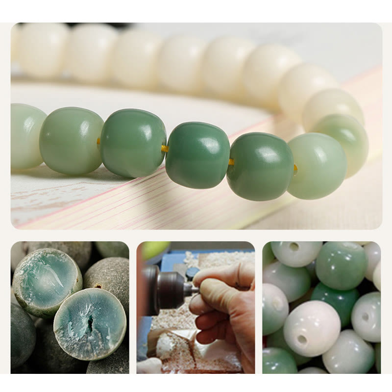 Nimara Ritual Natural Gradient Bodhi Seed Fortune Money Bag Lotus Wisdom Tassel Wrist Mala