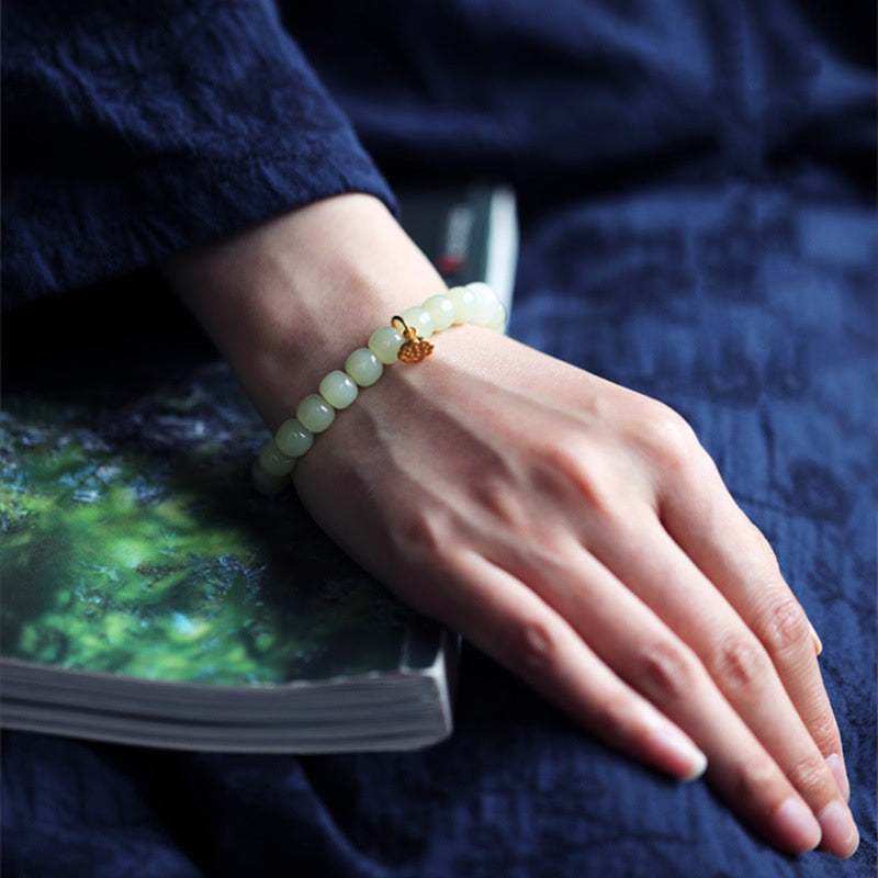 Nimara Ritual Jade Lotus Abundance Adjustable Bracelet