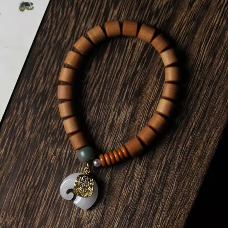 Nimara Ritual Sandalwood Jade Elephant Protection Bracelet