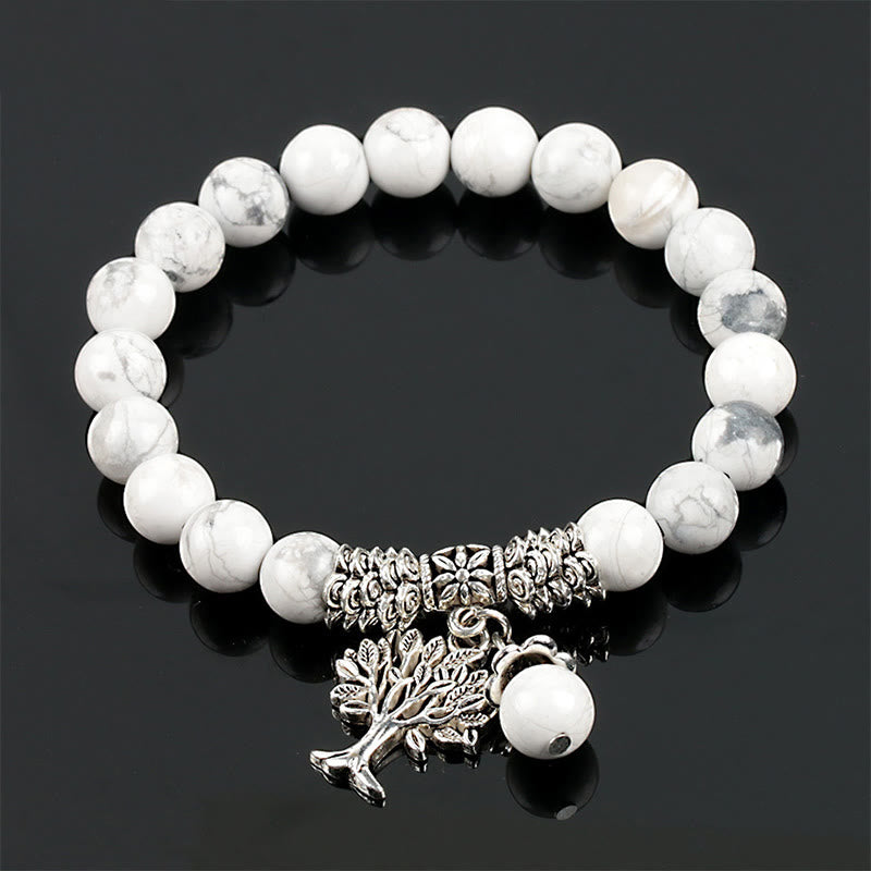 Nimara Ritual Natural Gemstone Tree of Life Lucky Charm Stretch Bracelet