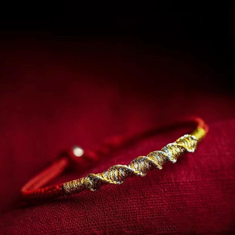 Nimara Ritual 925 Sterling Silver Luck Strength Red String Protection Braid Bracelet