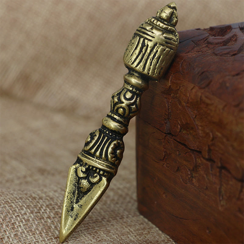 Nimara Ritual Handmade Nepal Small Vajra Dorje Engraved Enlightenment Copper Decoration