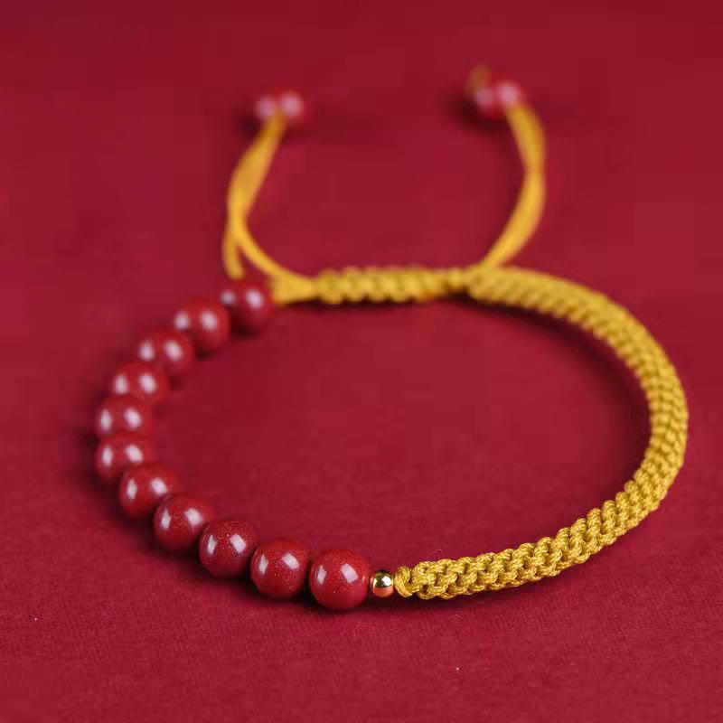 Nimara Ritual Natural Cinnabar King Kong Knot Blessing String Bracelet