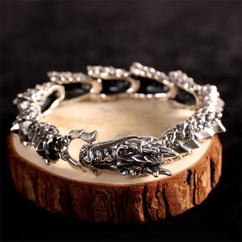 Nimara Ritual 925 Sterling Silver Dragon Luck Success Bracelet Bangle