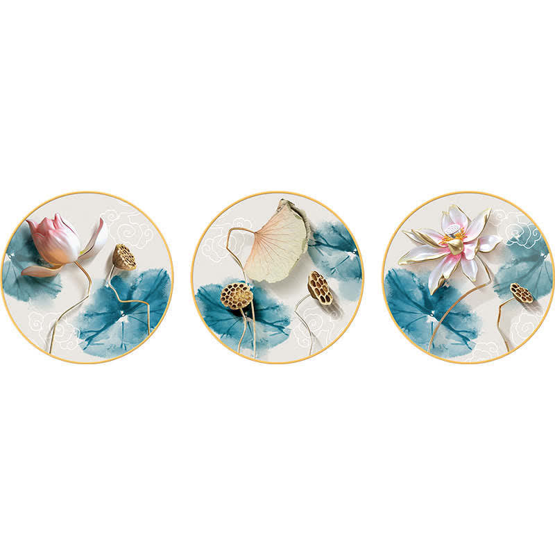 Nimara Ritual 3Pcs Lotus Flower Meditation Enlightenment Wall Art Stickers