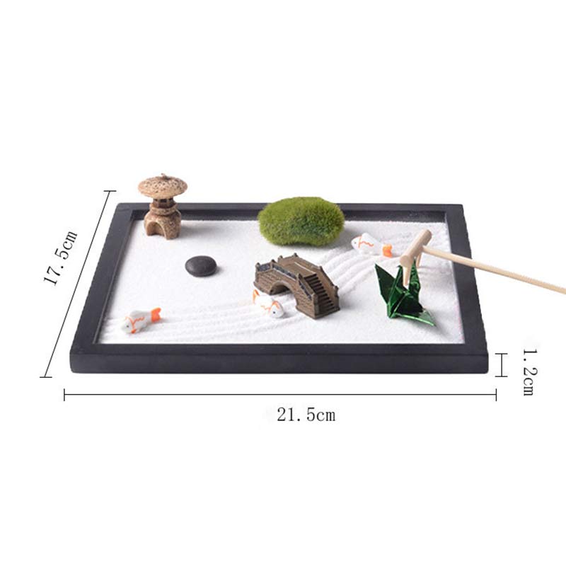 Nimara Ritual Koi Fish Small Bridge Grass Landscape Peace Meditation Zen Garden Decoration