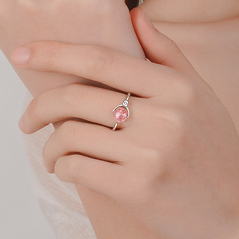 Nimara Ritual Pink Crystal Soothing Rotation Ring