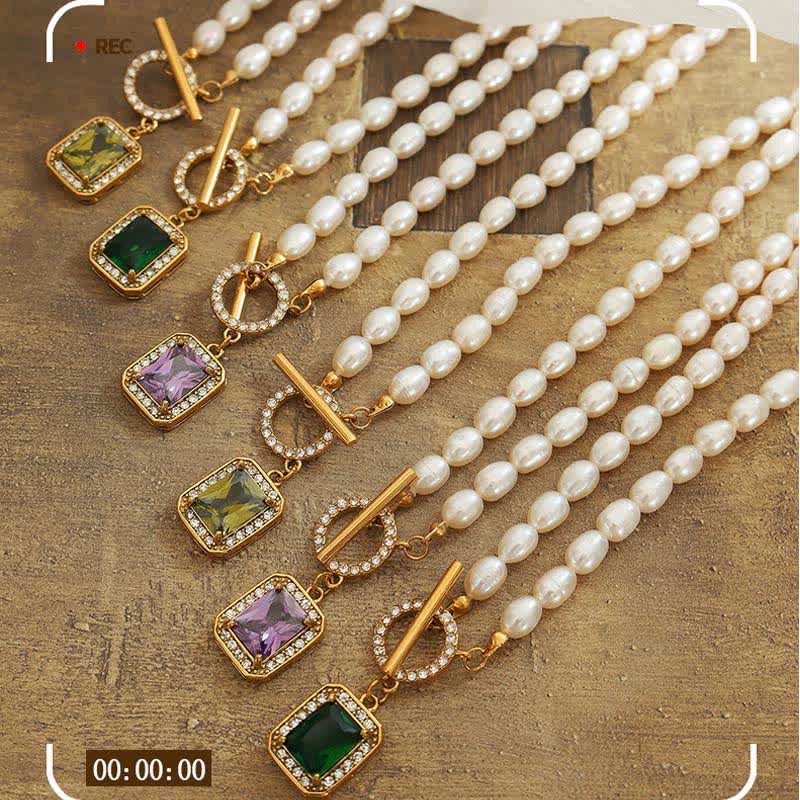 Nimara Ritual Pearl Zircon Wealth Charm Necklace Pendant